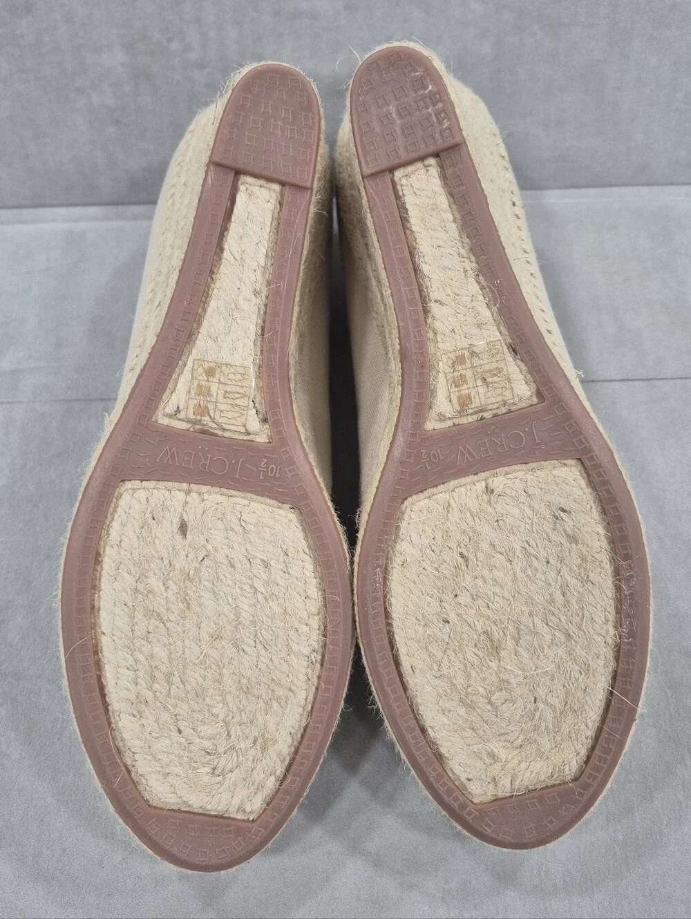 J Crew Espadrilles women's 10.5 beige canvas wedge heel NEW